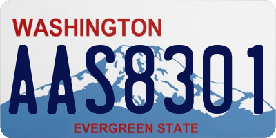 WA license plate AAS8301