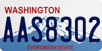 WA license plate AAS8302