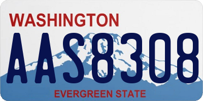 WA license plate AAS8308