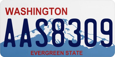 WA license plate AAS8309
