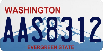 WA license plate AAS8312