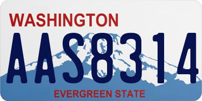 WA license plate AAS8314