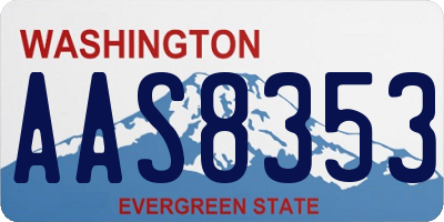 WA license plate AAS8353