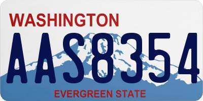 WA license plate AAS8354