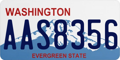 WA license plate AAS8356