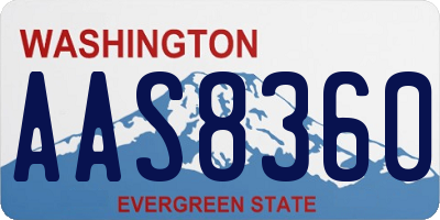 WA license plate AAS8360