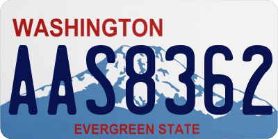 WA license plate AAS8362
