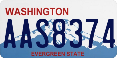 WA license plate AAS8374