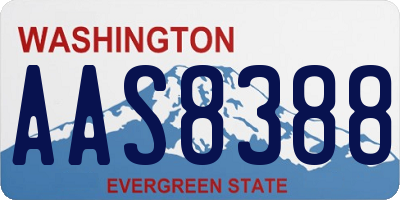 WA license plate AAS8388