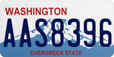 WA license plate AAS8396