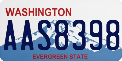WA license plate AAS8398