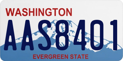 WA license plate AAS8401