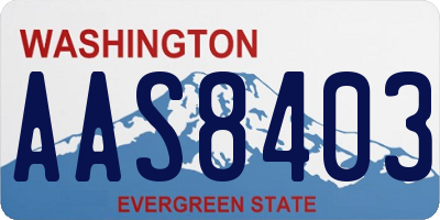WA license plate AAS8403