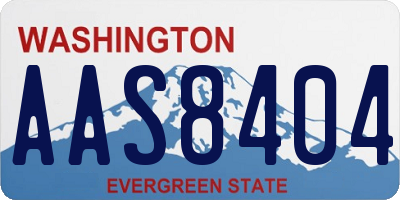 WA license plate AAS8404