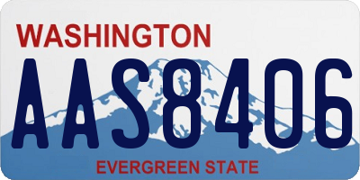 WA license plate AAS8406