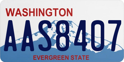 WA license plate AAS8407