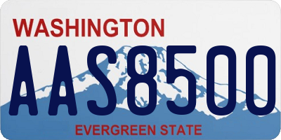 WA license plate AAS8500