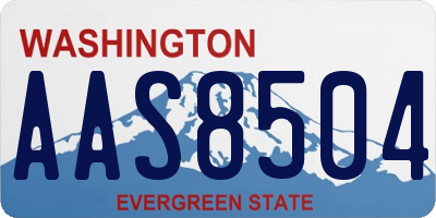 WA license plate AAS8504