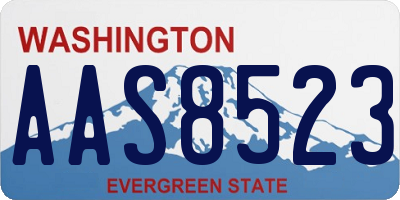 WA license plate AAS8523