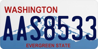 WA license plate AAS8533