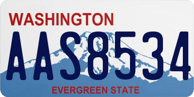WA license plate AAS8534