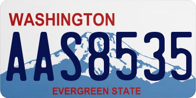 WA license plate AAS8535