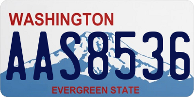 WA license plate AAS8536