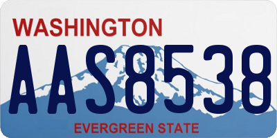 WA license plate AAS8538