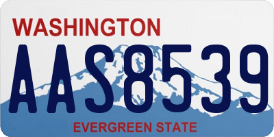 WA license plate AAS8539