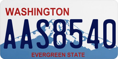WA license plate AAS8540