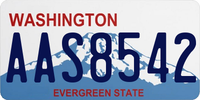 WA license plate AAS8542