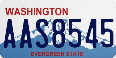 WA license plate AAS8545