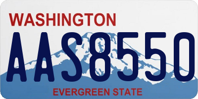 WA license plate AAS8550
