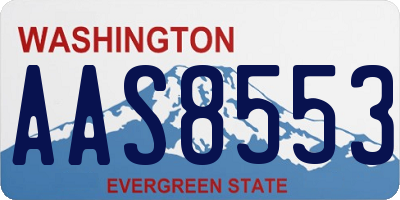 WA license plate AAS8553