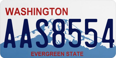 WA license plate AAS8554