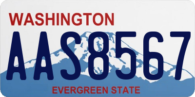 WA license plate AAS8567