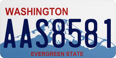 WA license plate AAS8581
