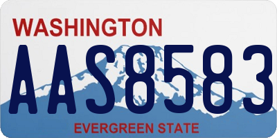 WA license plate AAS8583