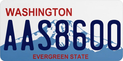 WA license plate AAS8600