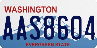 WA license plate AAS8604