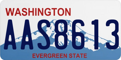 WA license plate AAS8613