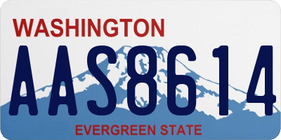 WA license plate AAS8614