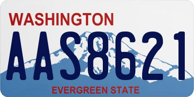 WA license plate AAS8621