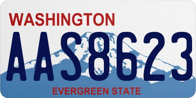 WA license plate AAS8623