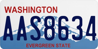 WA license plate AAS8634