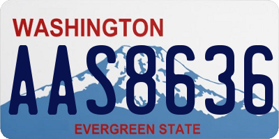 WA license plate AAS8636