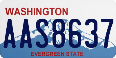 WA license plate AAS8637