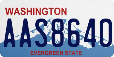 WA license plate AAS8640
