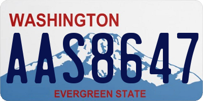 WA license plate AAS8647