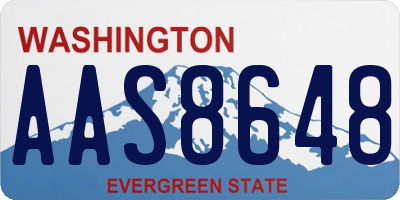 WA license plate AAS8648